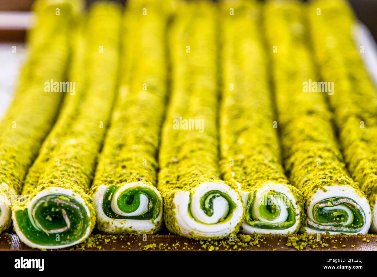 Konditorei der Patisserie Petek Pastanesi in Famagusta, Türkische Republik Nordzypern (TRNC) Stockfoto