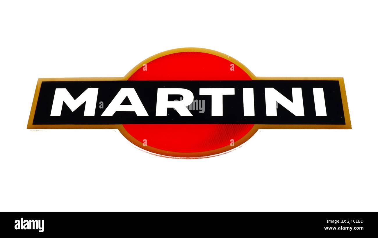 Italien MartiniLogo auf weißem Hintergrund. Martini ist eine Marke