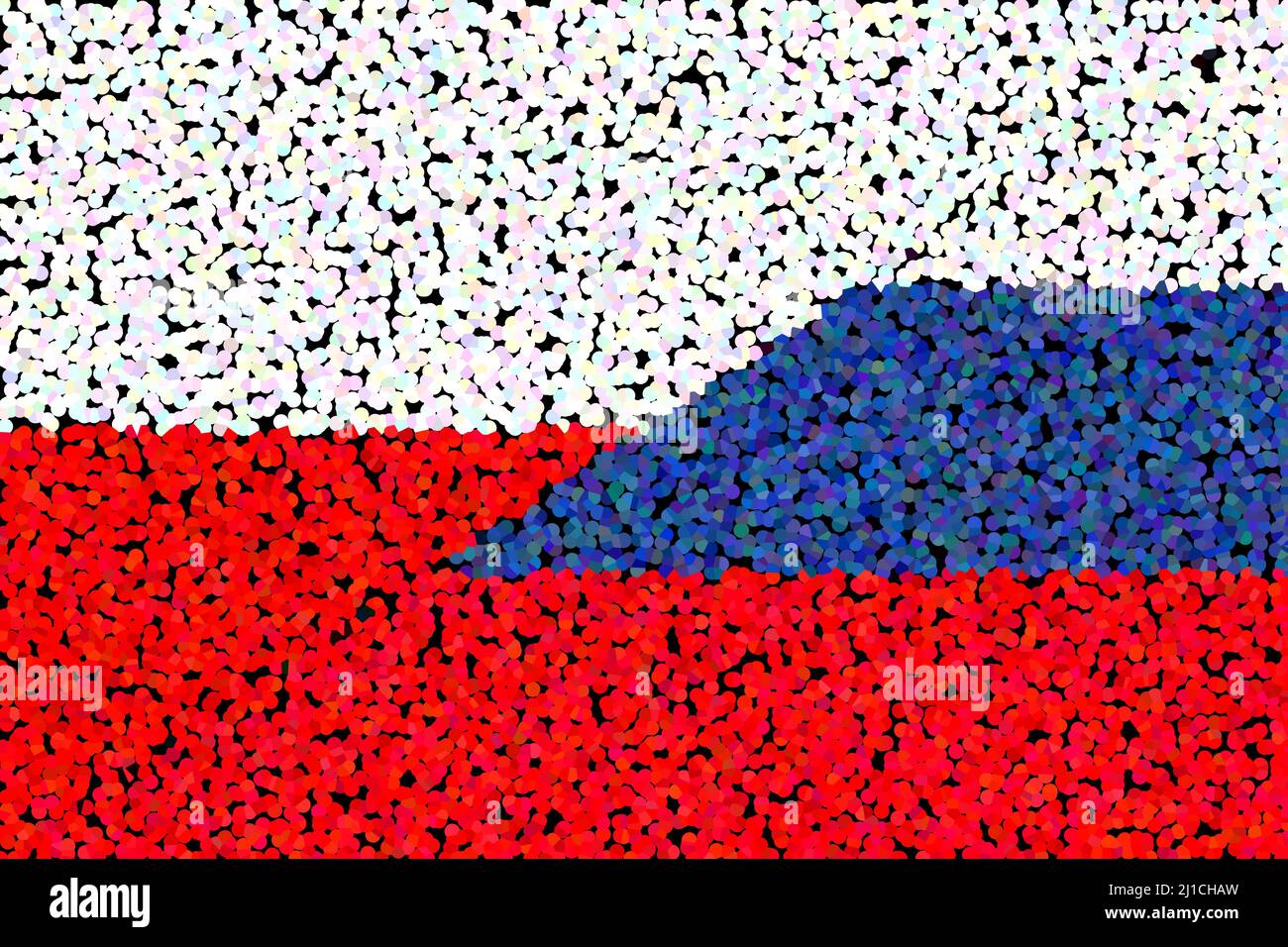 Polen Russland. Flagge Polens und Flagge Russlands. Konzept der Hilfe, der Vereinigung von Ländern, der politischen und wirtschaftlichen Beziehungen. Horizontales Design. Zusammenfassung Stockfoto