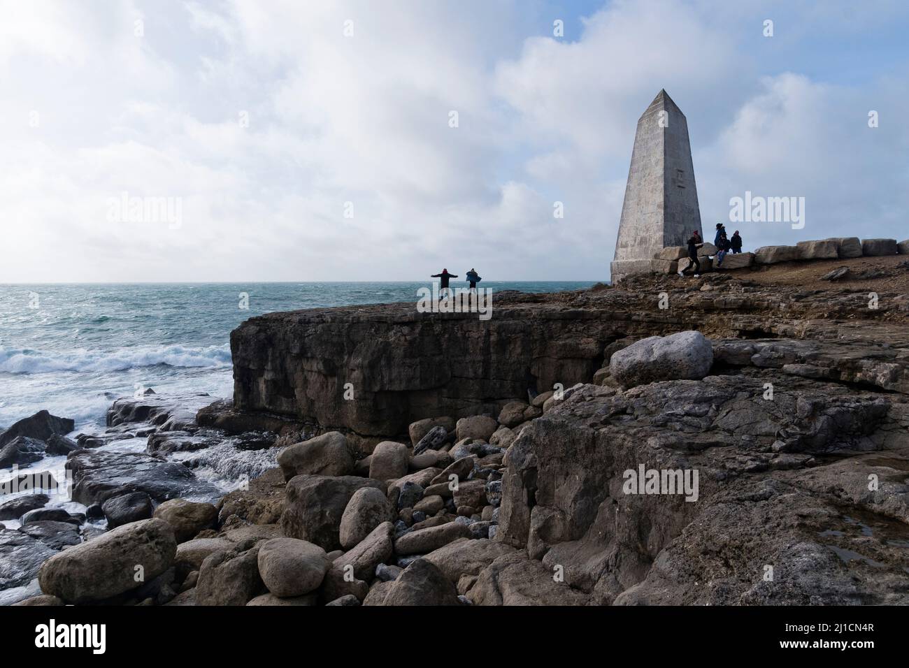 Trinity House Obelisk in Portland Bill, Weymouth, Dorset Stockfoto