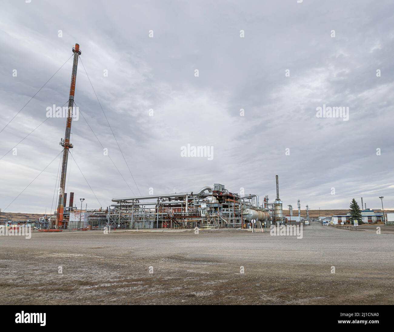 Gaswerk im Süden von Alberta, Kanada Stockfoto