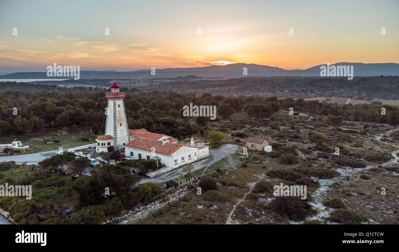 Le phare de Cap Leucate Stockfoto