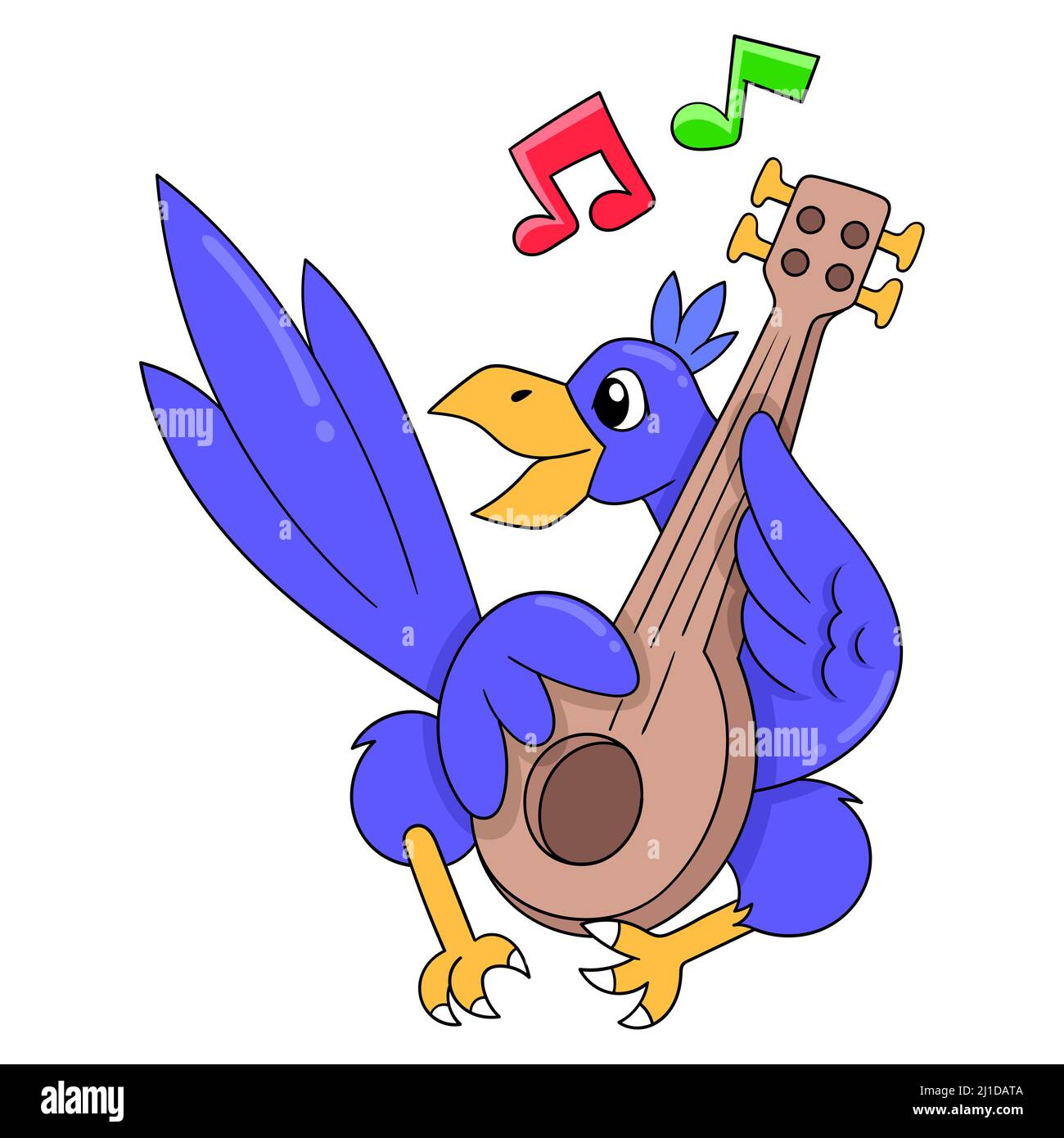 Der Storch spielt die traditionelle Musik Stock Vektor