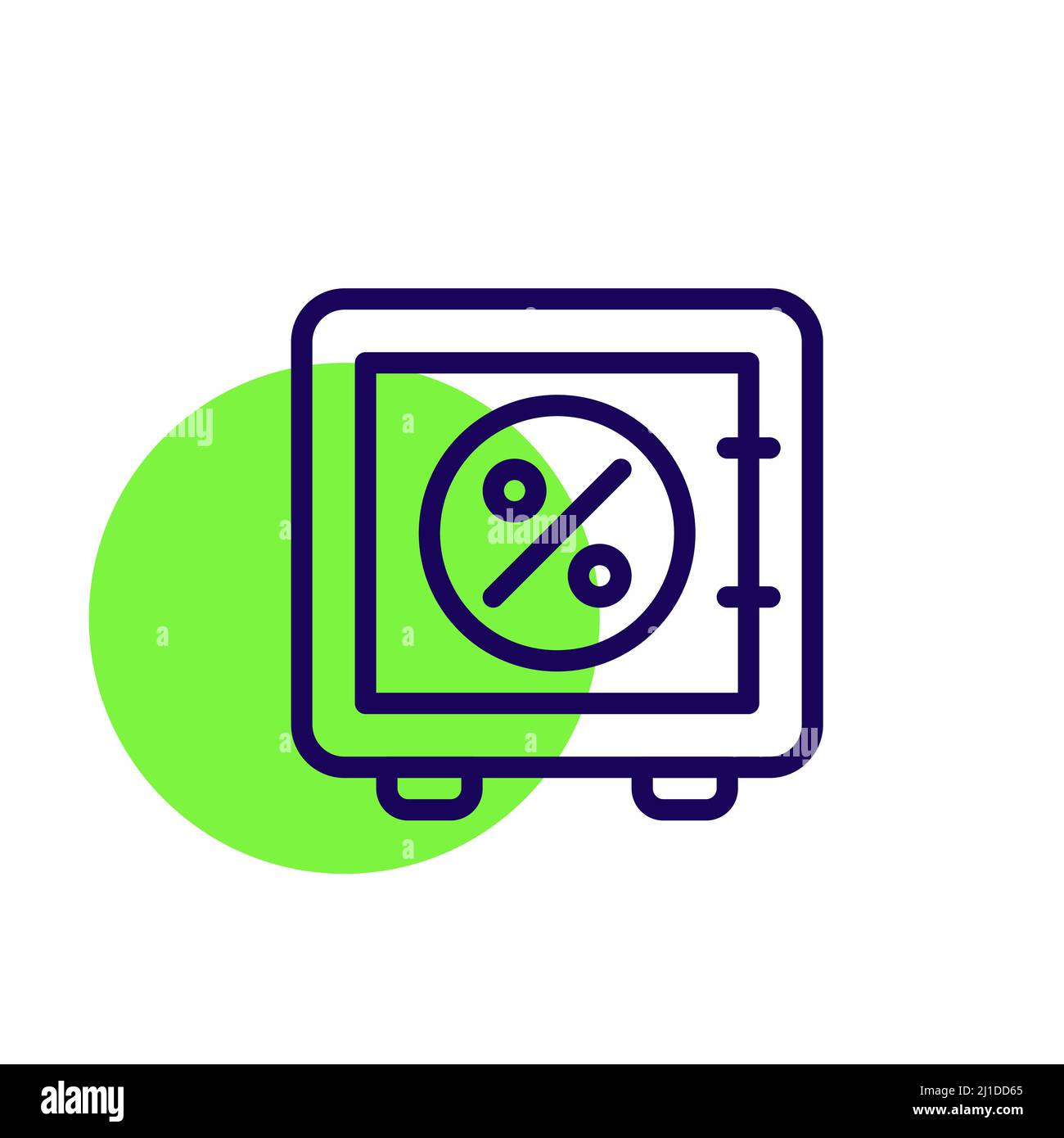 Sichere Bankeinlagen und -Investitionen. Pixel Perfect, bearbeitbares Kontursymbol Stock Vektor