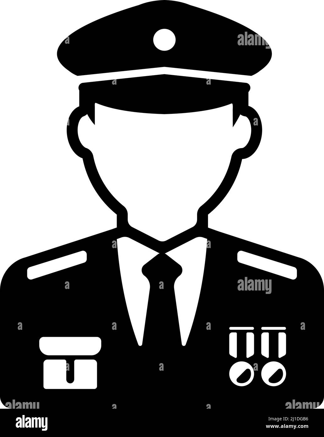 Vektor-Symbol für Soldaten (Kommandant, Offizier) Stock Vektor