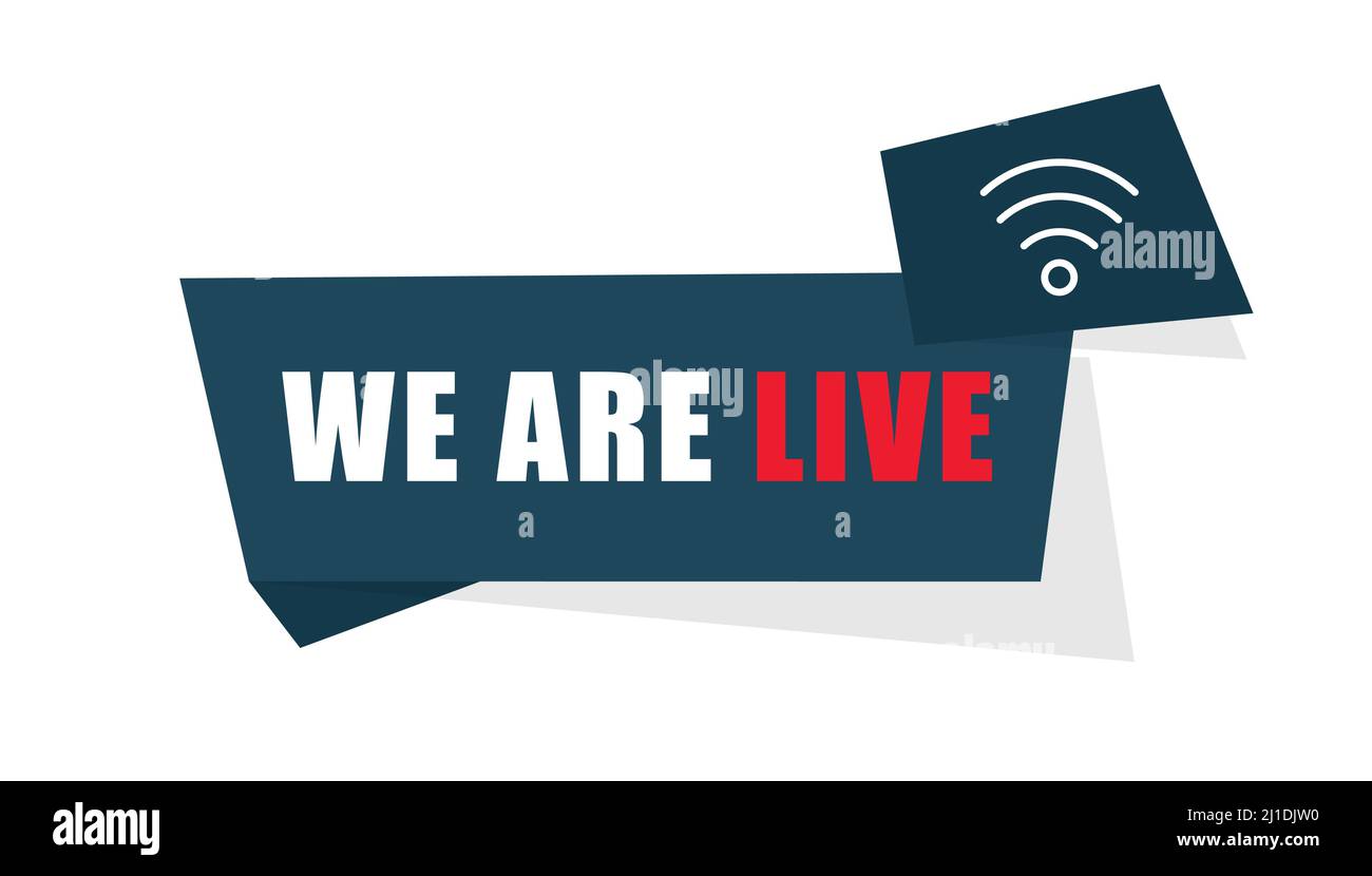 Wir sind live. Online-Rundfunkkonzept. Live-Stream Stock Vektor