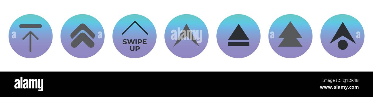 Vorlage wischen nach oben Tasten Farbverlauf. Web-Schaltflächen, Elemente Stock Vektor