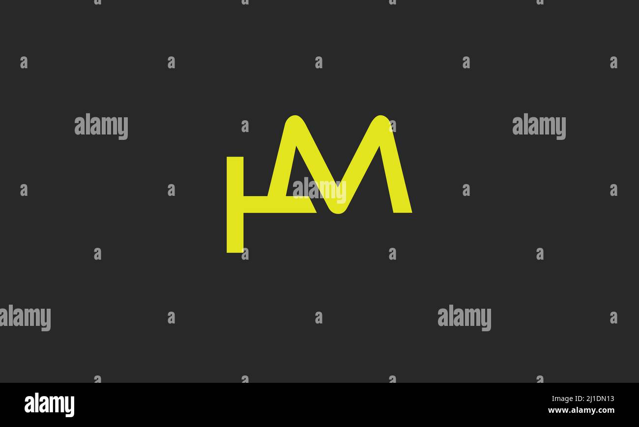 Buchstabenbuchstaben Initialen Monogramm-Logo HM, MH, H und M Stock Vektor