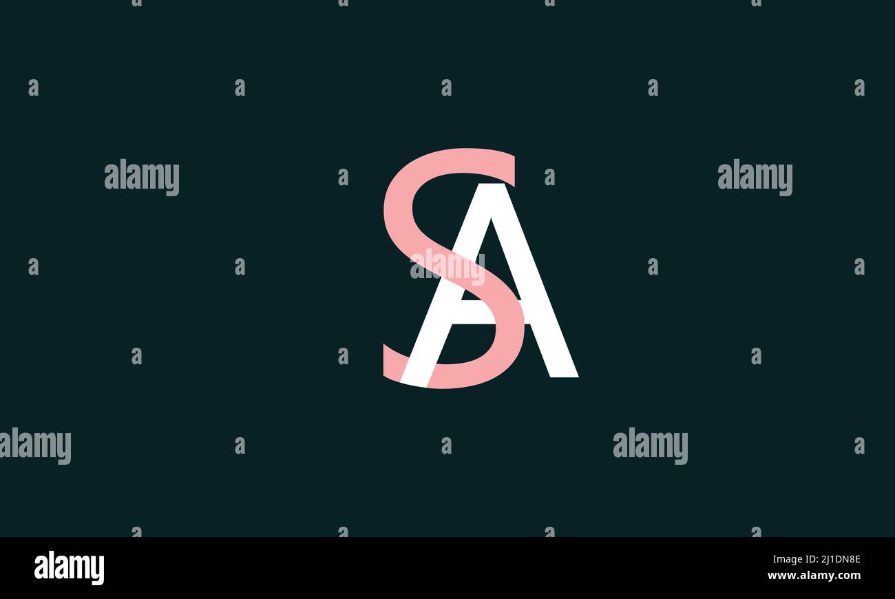 Alphabet Buchstaben Initialen Monogramm Logo SA, AS, S und A Stock Vektor