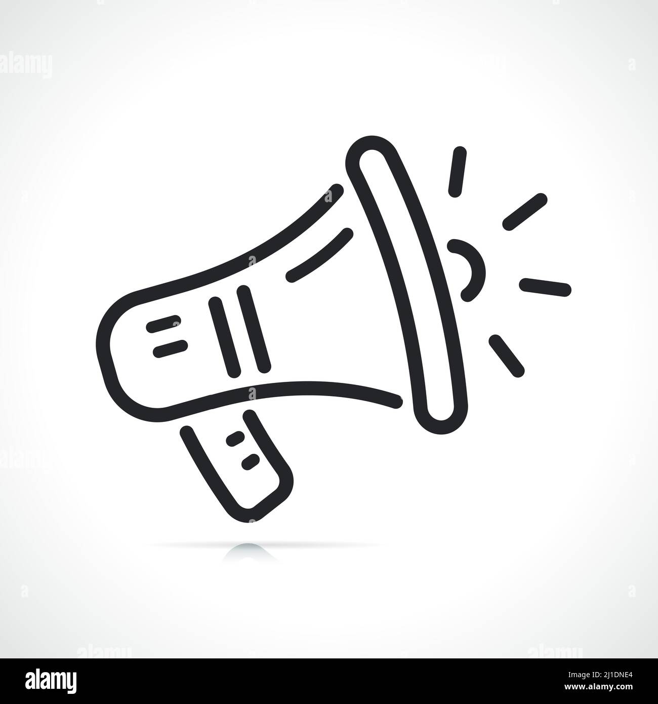 Megafon oder Lautsprecher-Symbol für dünne Linien isoliert Stock Vektor