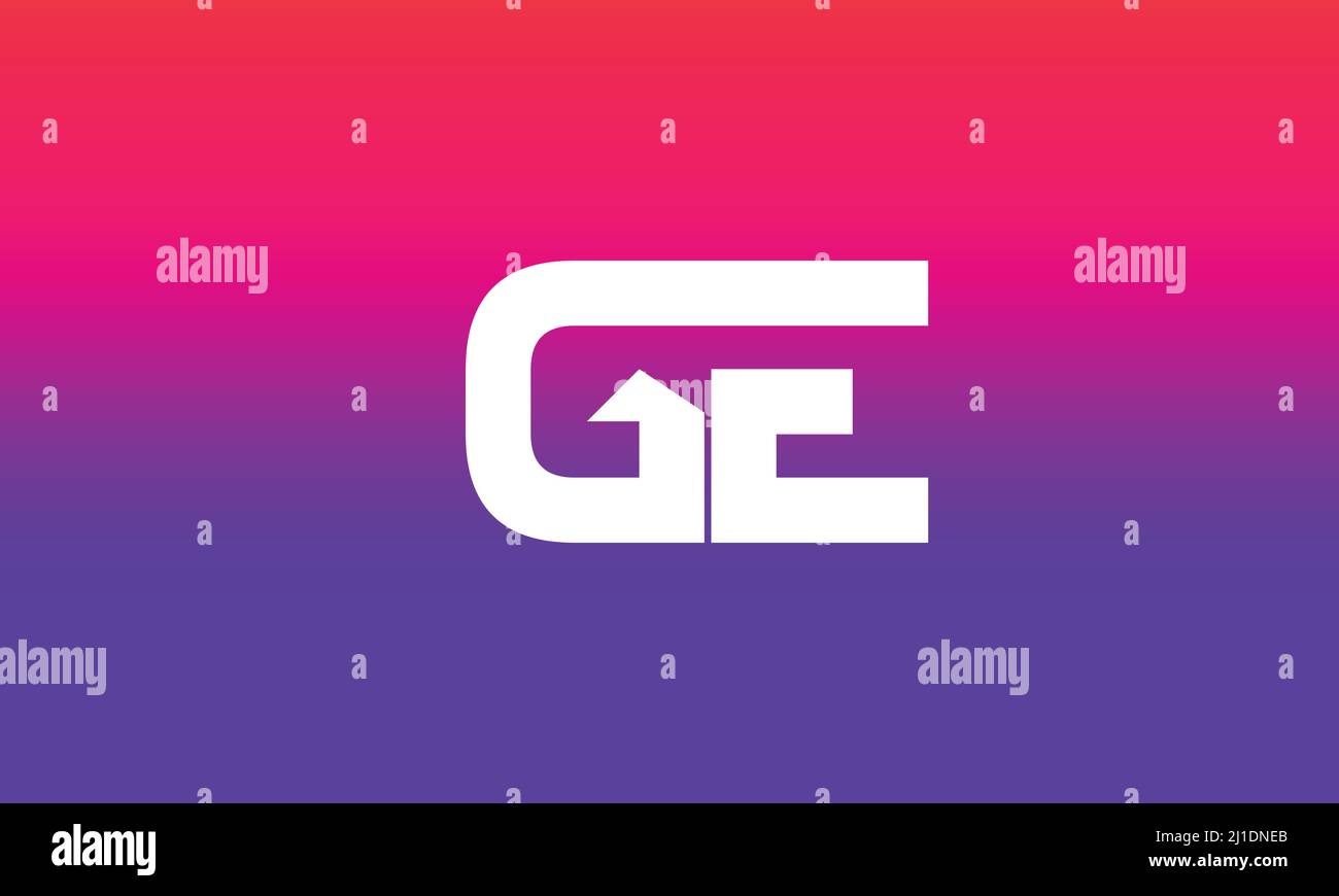 Buchstabenbuchstaben Initialen Monogramm-Logo GE, EG, G und E Stock Vektor