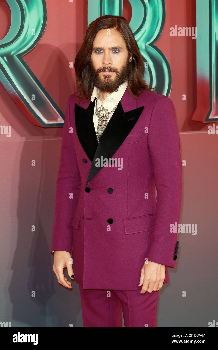 Jared Leto nimmt am 24. März 2022 am Odeon Luxe Leicester Square in London, England, an der Fan-Vorführung von „Morbius“ Teil. Stockfoto