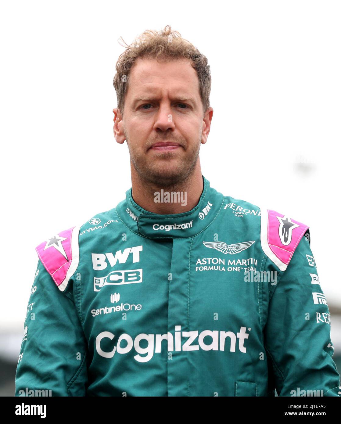 Filebild vom 15-07-2021 von Aston Martin’s Sebastian Vettel, der aufgrund von Covid-19 vom Saudi-arabischen Grand Prix am Sonntag ausgeschlossen wurde. Ausgabedatum: Freitag, 25. März 2022. Stockfoto