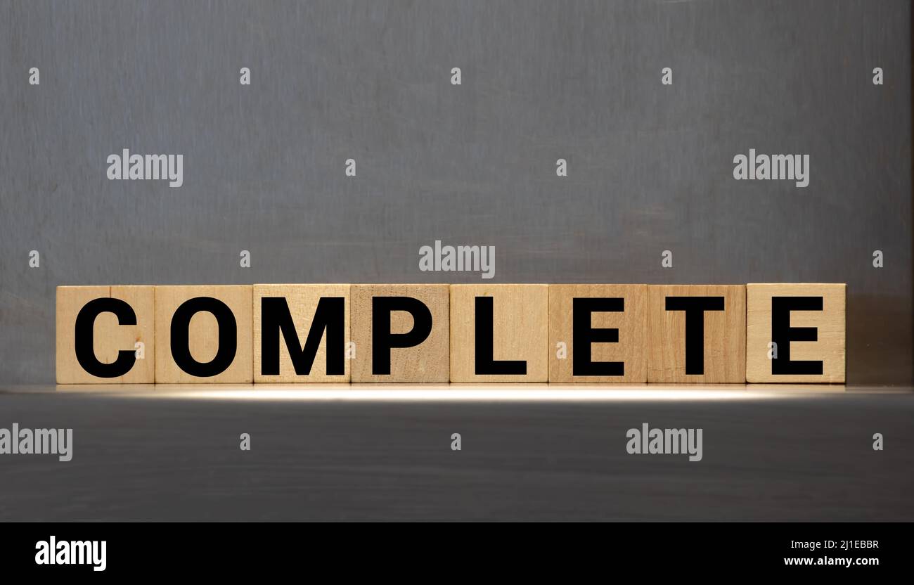 Kompletter Herzblock, Wortwürfel mit Hintergrund. Stockfoto