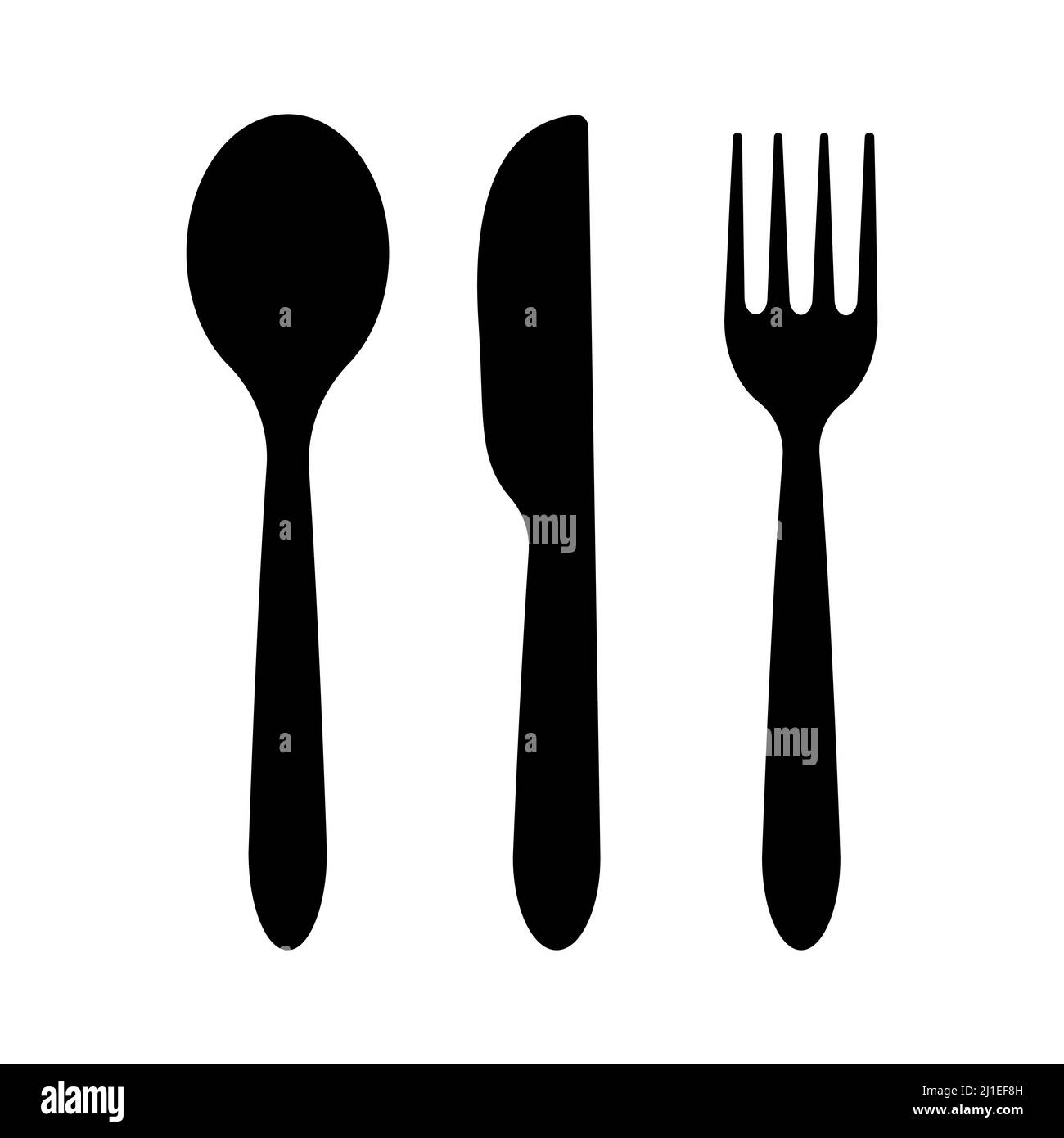 Bestecksymbol. Löffel, Gabeln, Messer. Restaurant Geschäftskonzept. Abstraktes Vektor-Symbol auf der weißen, Illustration isoliert für Grafik-und Web-Design. S Stock Vektor