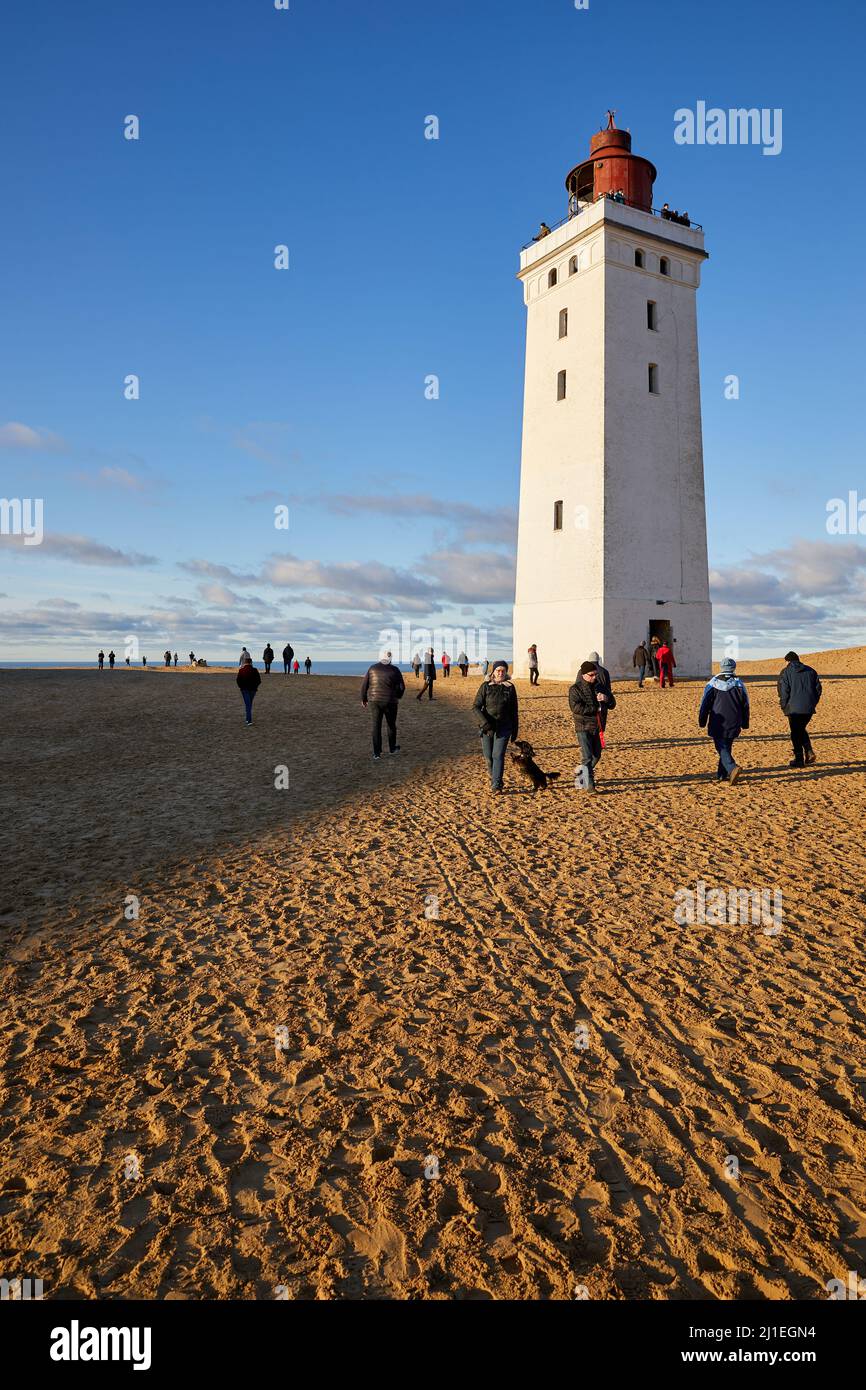 (Leuchtturm Rubjerg Knude Rubjerg Knude Fyr); Dänemark Stockfoto