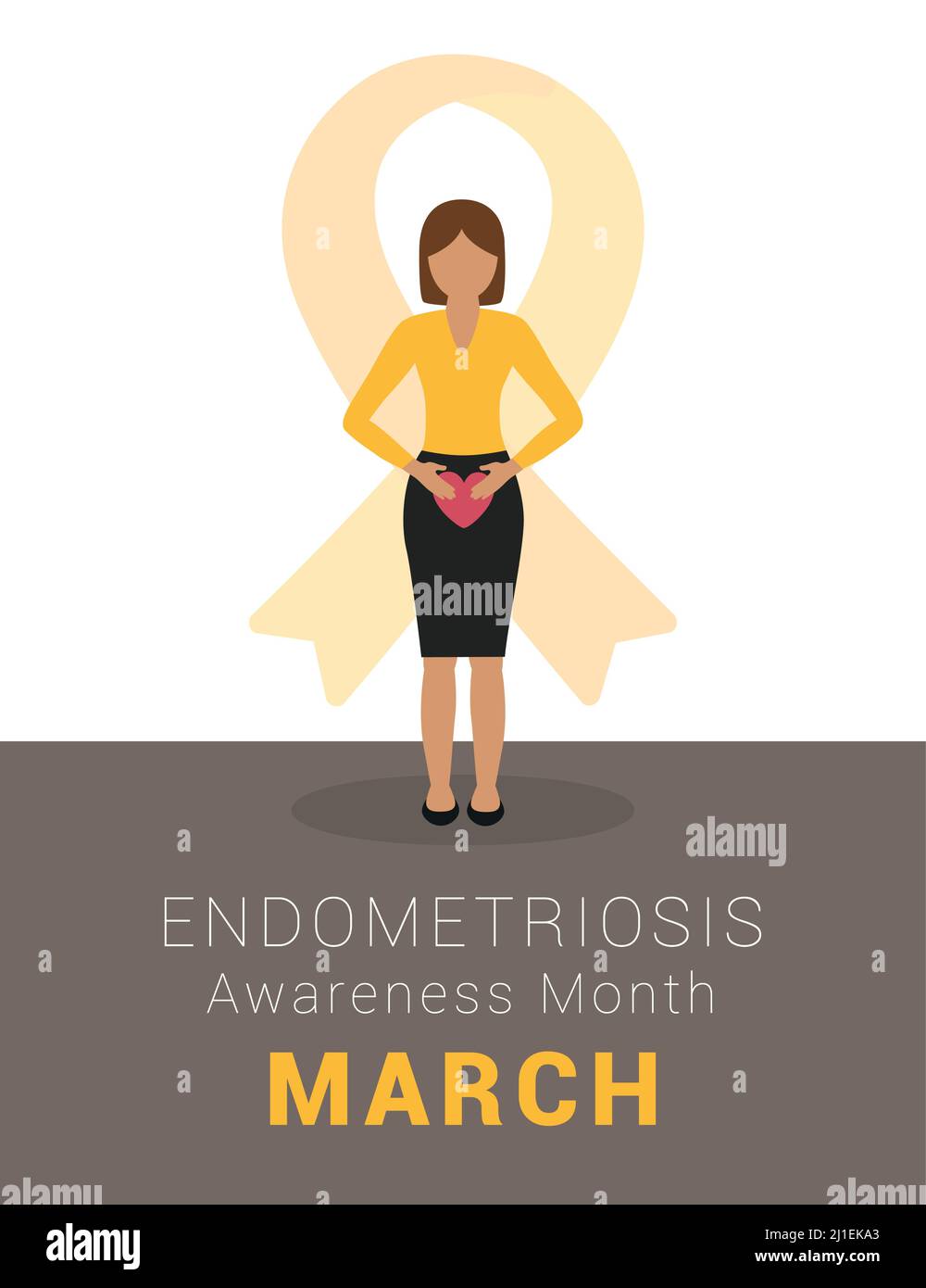 Infografik zum Monat des nationalen Bekanntheitsgrades für Endometriose Stock Vektor