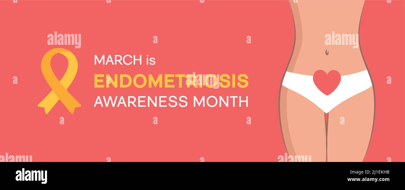 Infografik zum Monat des nationalen Bekanntheitsgrades für Endometriose Stock Vektor