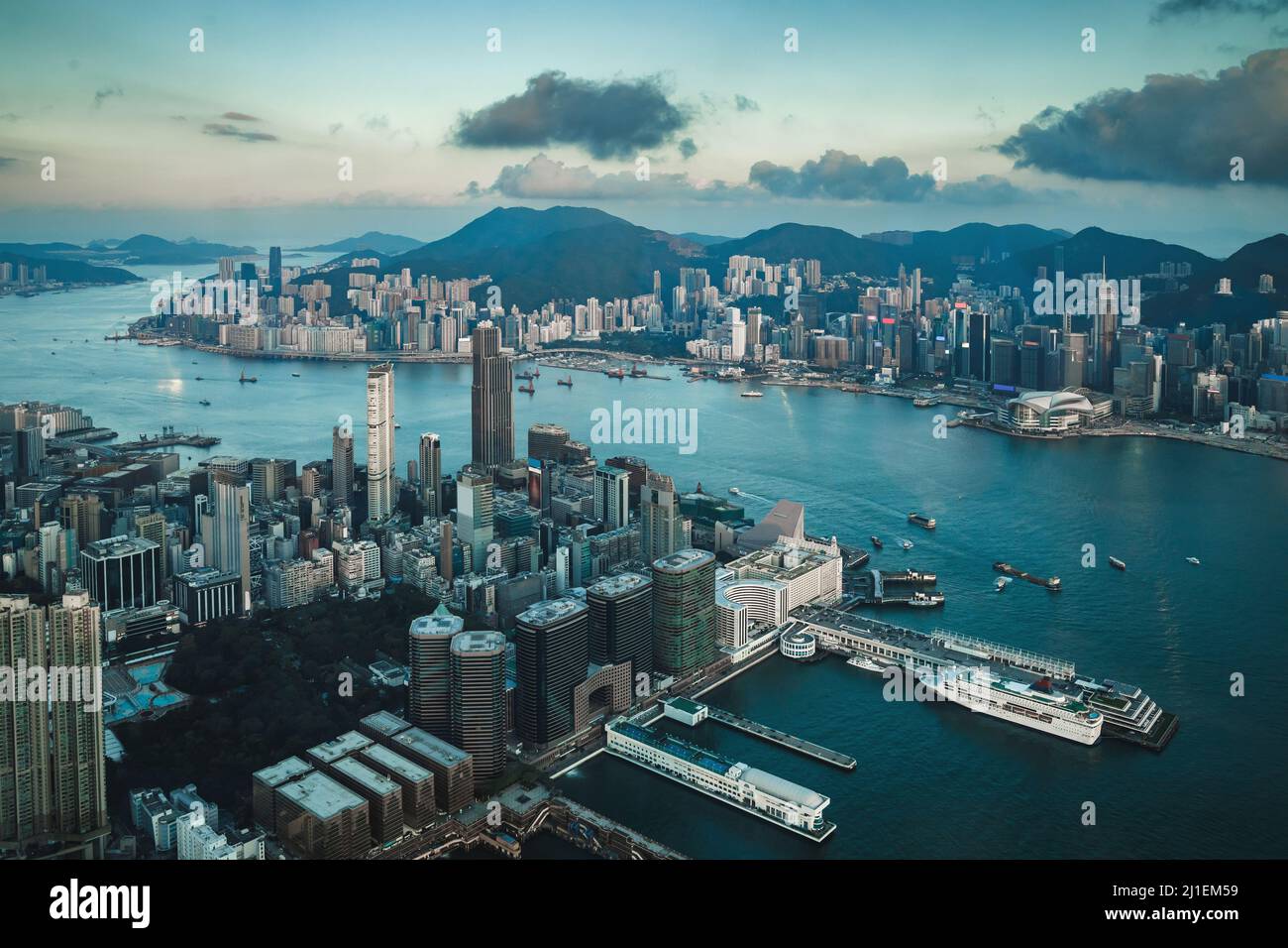Luftaufnahme der Stadt Hongkong Stockfoto