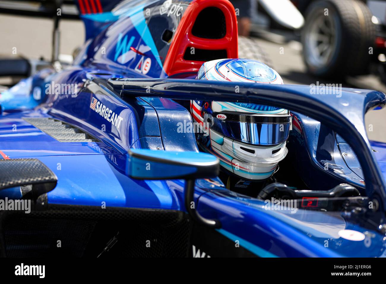 SARGEANT Logan (usa), Carlin, Dallara F2, Portrait während des 2.. Rennens der FIA Formula 2 Championship 2022 vom 25. Bis 27. März 2022 auf dem Jeddah Corniche Circuit, in Jeddah, Saudi-Arabien - Foto Antonin Vincent / DPPI Stockfoto