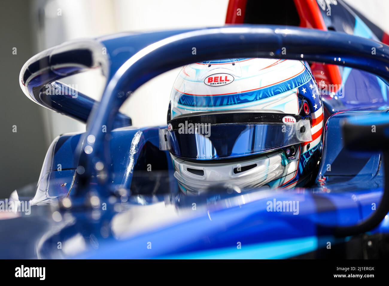 SARGEANT Logan (usa), Carlin, Dallara F2, Portrait während des 2.. Rennens der FIA Formula 2 Championship 2022 vom 25. Bis 27. März 2022 auf dem Jeddah Corniche Circuit, in Jeddah, Saudi-Arabien - Foto Antonin Vincent / DPPI Stockfoto