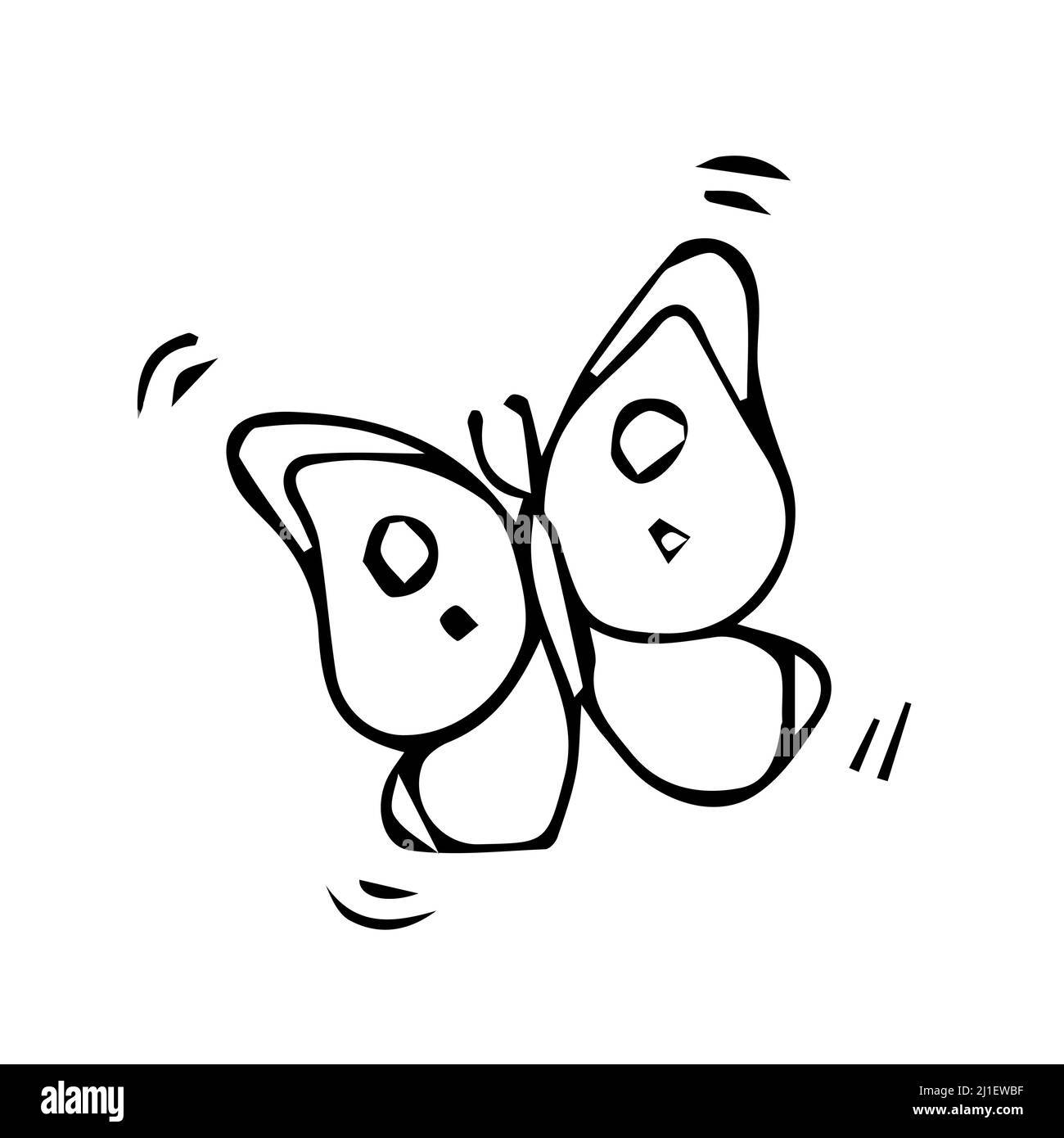 Vektorgrafik Schmetterlingslinie. Moderne Linie Zeichnung der Einfachheit Schmetterling Silhouette für Logo und Tattoo. Stock Vektor