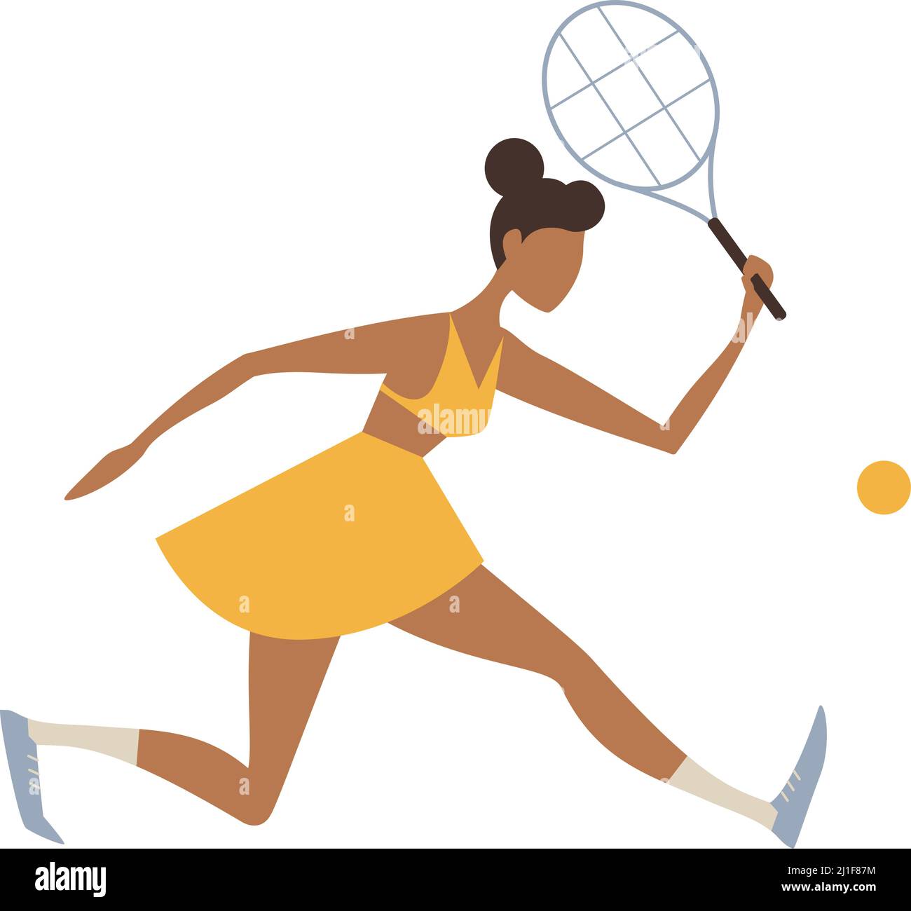 Vektor-Illustration von Cartoon-Tennisspieler Charakter auf weißem Hintergrund. Stock Vektor