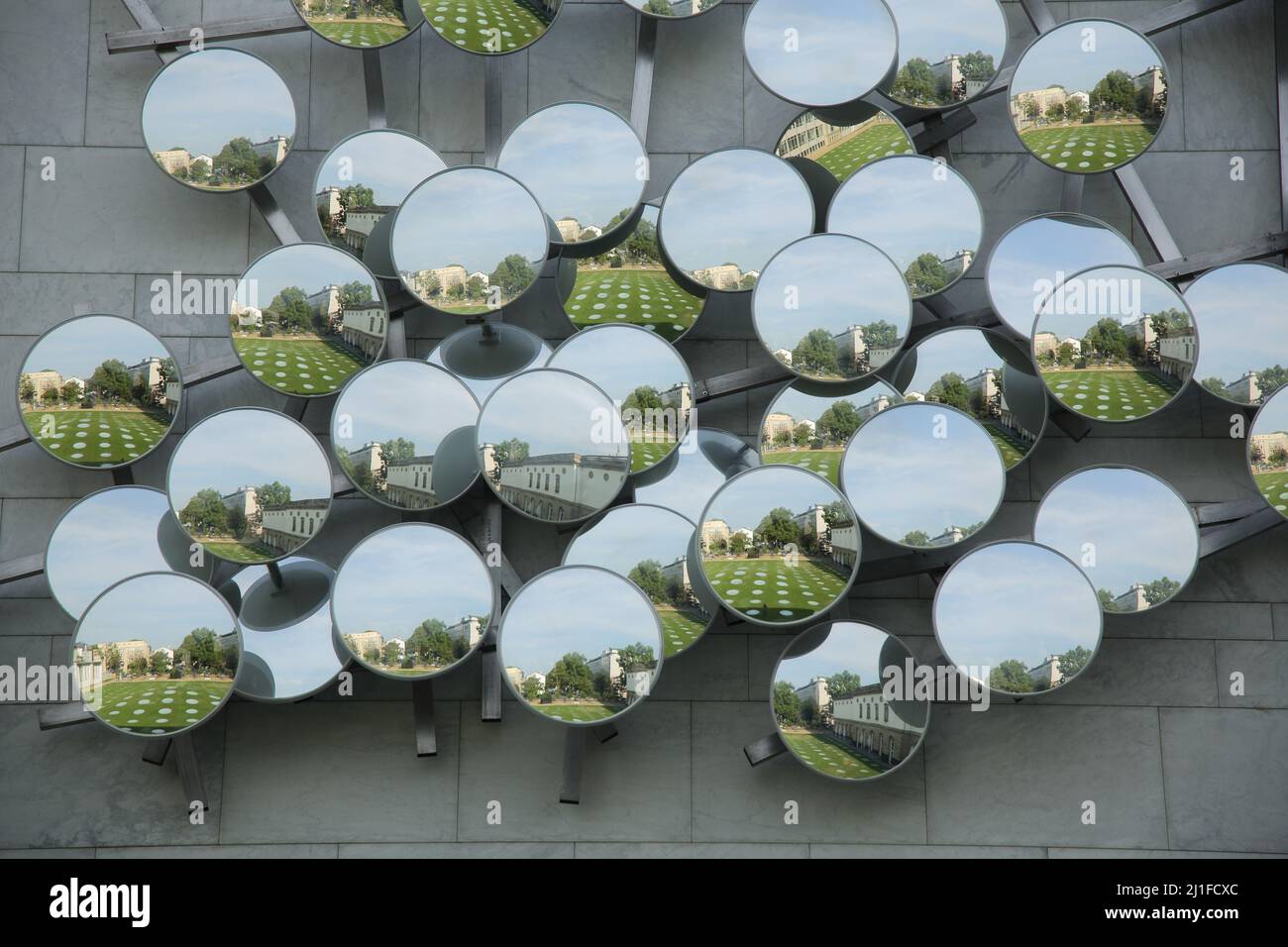 Artwork Integration-Wandlinsen, Adolf Luther, 1986, im Städel Museum, Frankfurt, Hessen, Deutschland Stockfoto