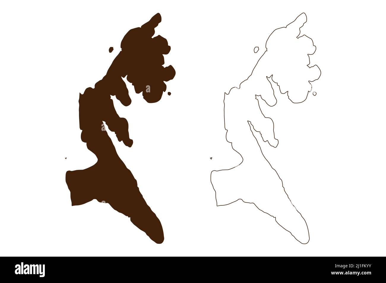 Unije Insel (Republik Kroatien, Adria) Karte Vektorgrafik, Skizze Unije Karte Stock Vektor