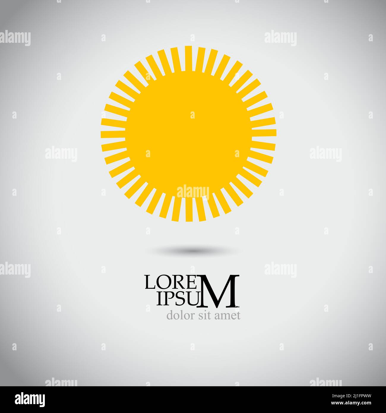 Einfache Sonne. Flaches Design. Vektorgrafik Stock Vektor