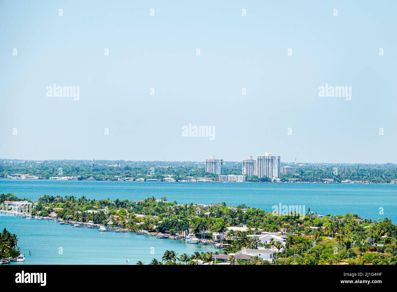 Miami Beach Florida, North Beach, Biscayne Bay Water, Selbstquarantäne zu Hause bleiben, weniger Verschmutzung, kein Smog, Coronavirus Covid-19 Pandemiekrankheit infektiös d Stockfoto