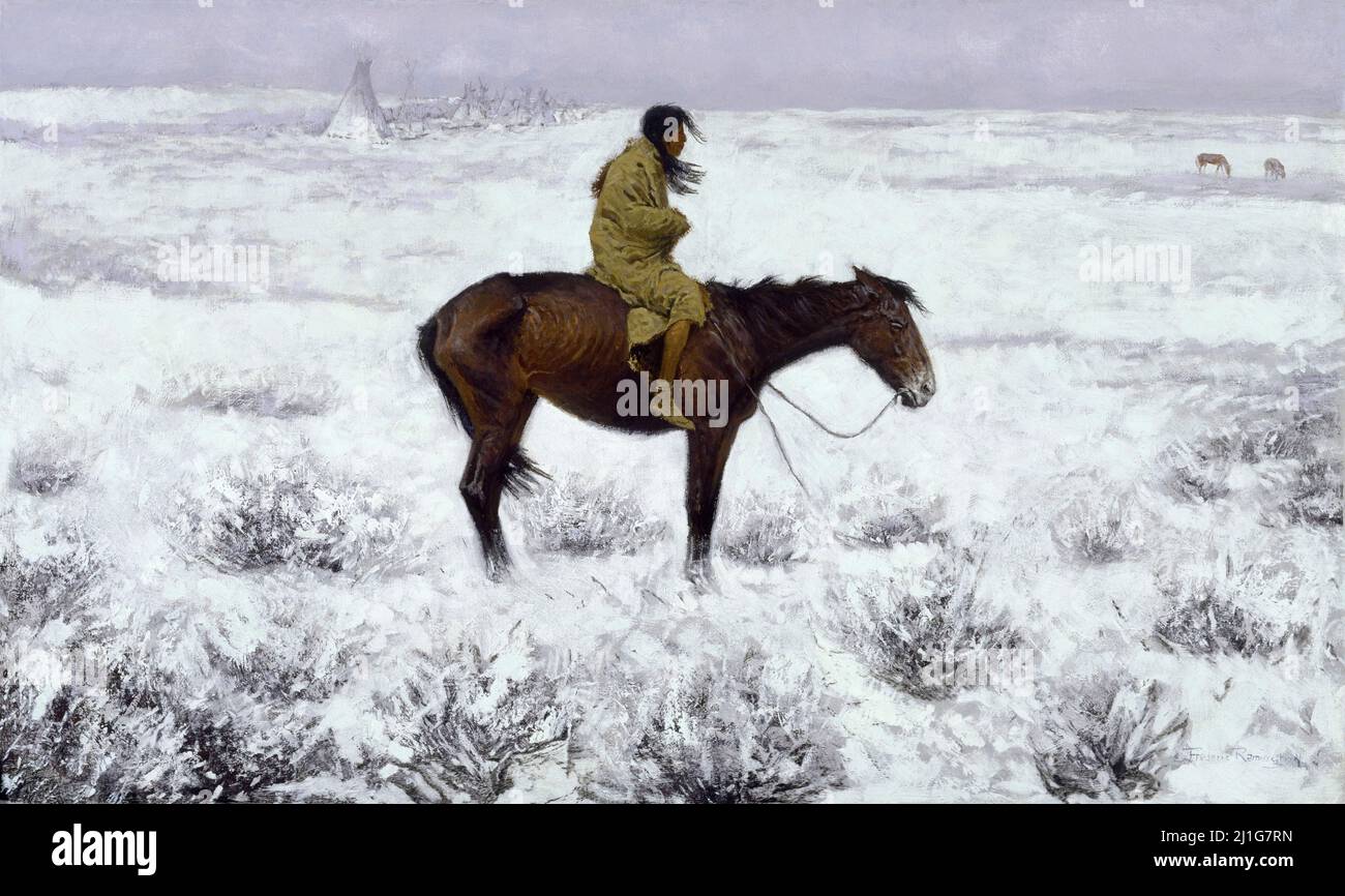Der Herdenjunge des amerikanischen Künstlers Frederic Remington (1861-1909), Öl auf Leinwand, c. 1900/1909 Stockfoto