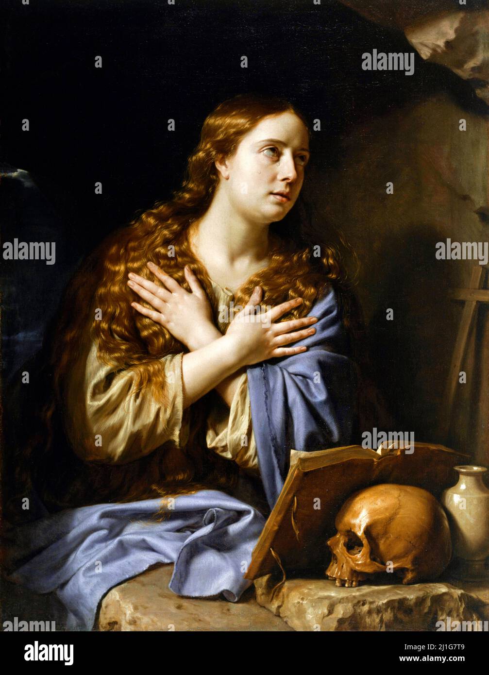 Die reuige Magdalen von Philippe de Champaigne (1602-1674), Öl auf Leinwand, 1648 Stockfoto