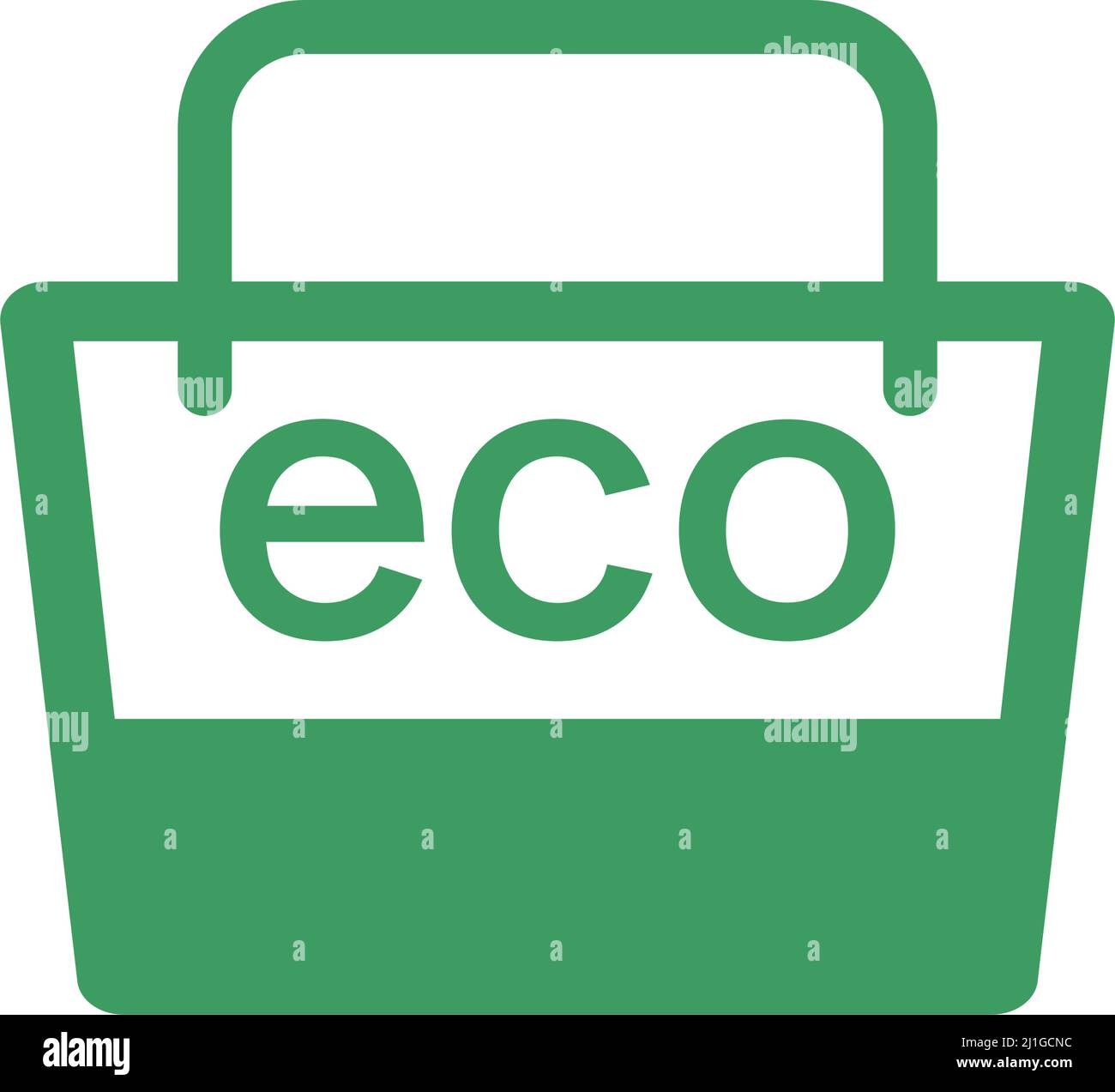Eco-Tasche. Umweltbelange. Bearbeitbarer Vektor. Stock Vektor