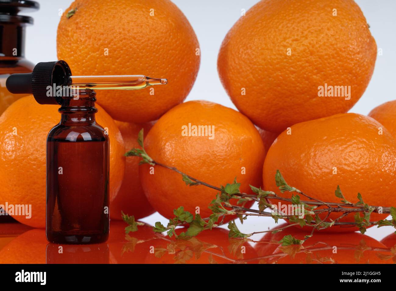 Heilende Eigenschaften von Orange, die Gesundheit der Natur. Alternative Medizin. Stockfoto
