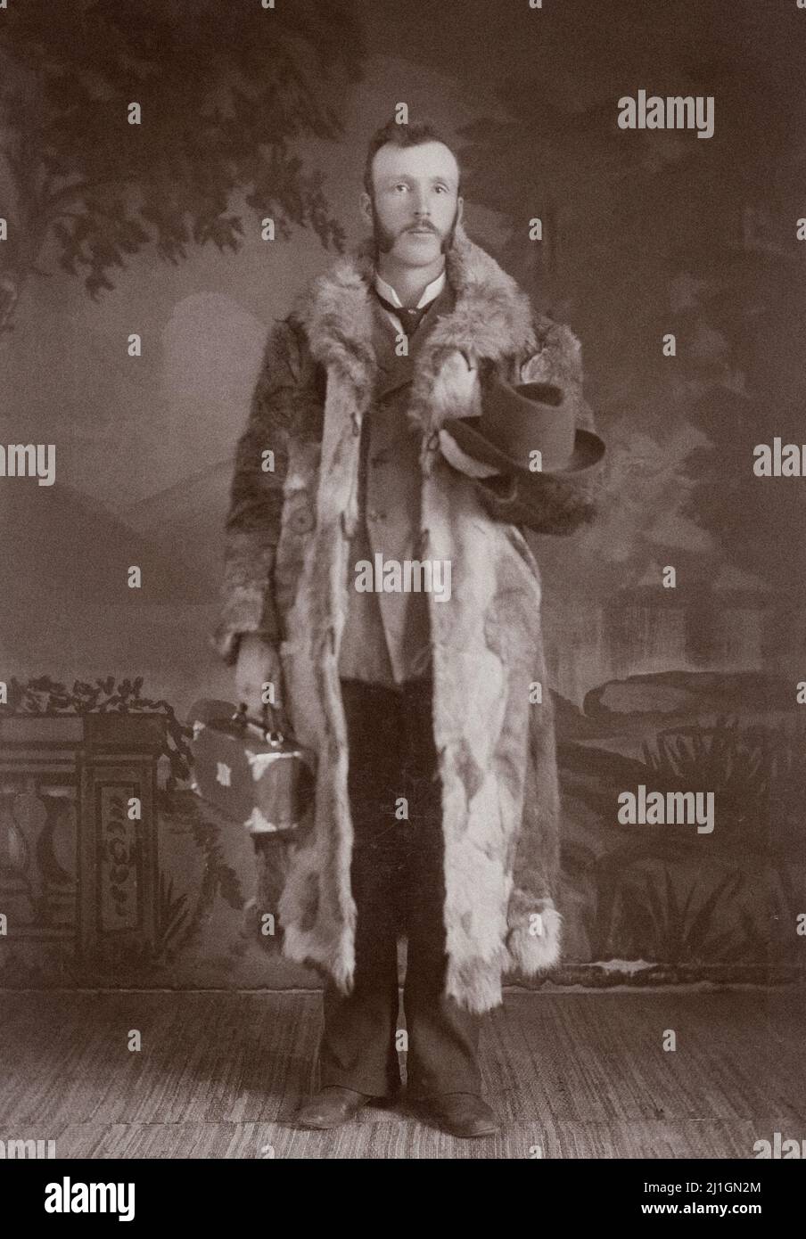 Vintage-amerikanische Mode mit Gelatin-Silberdruck Ende 1880s Stockfoto