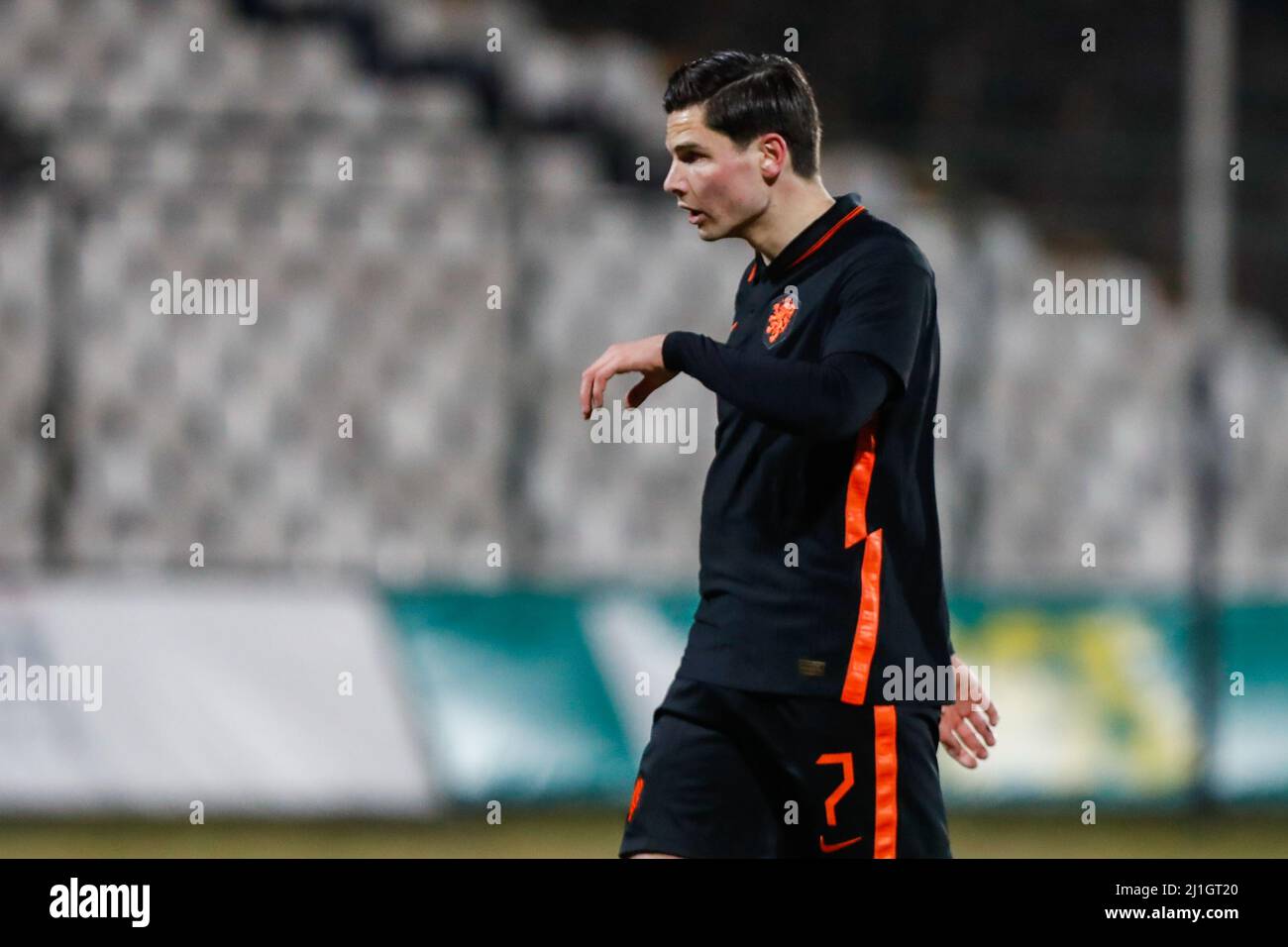 Sofia, Bulgarien. 25. März 2022. SOFIA, BULGARIEN - 25. MÄRZ: Jurgen Ekkelenkamp der Niederlande U23 während des EM 2023 Qualifikationsspiels zwischen Bulgarien U23 und den Niederlanden U23 im Slavia Stadion am 25. März 2022 in Sofia, Bulgarien (Foto von Nikola Krstic/Orange Picics) Credit: Orange Pics BV/Alamy Live News Stockfoto