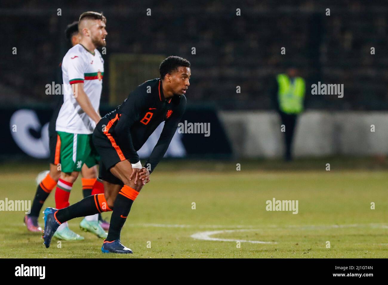 Sofia, Bulgarien. 25. März 2022. SOFIA, BULGARIEN - 25. MÄRZ: Quinten Timber of the Netherlands U23 während des EM 2023 Qualifikationsspiel zwischen Bulgarien U23 und den Niederlanden U23 im Slavia Stadion am 25. März 2022 in Sofia, Bulgarien (Foto von Nikola Krstic/Orange Picics) Credit: Orange Pics BV/Alamy Live News Stockfoto