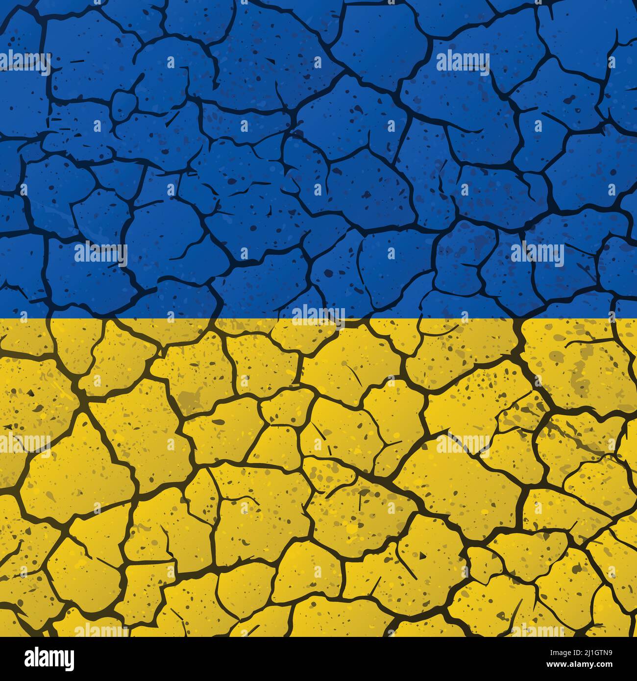 Risse im ukrainischen Boden Stock Vektor
