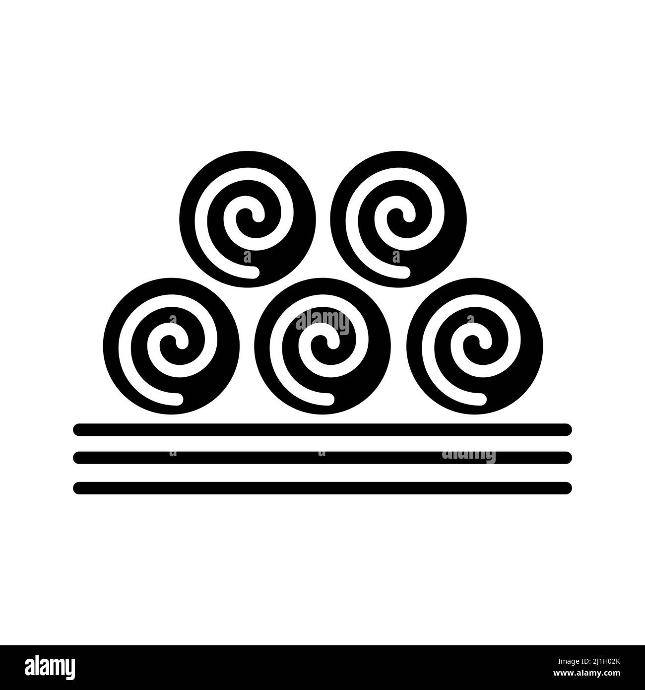 Glyphsymbol für runde Heuballen. Zeichen Landwirtschaft. Graph-Symbol für Ihr Website-Design, Logo, App, UI. Vektorgrafik, EPS10. Stock Vektor