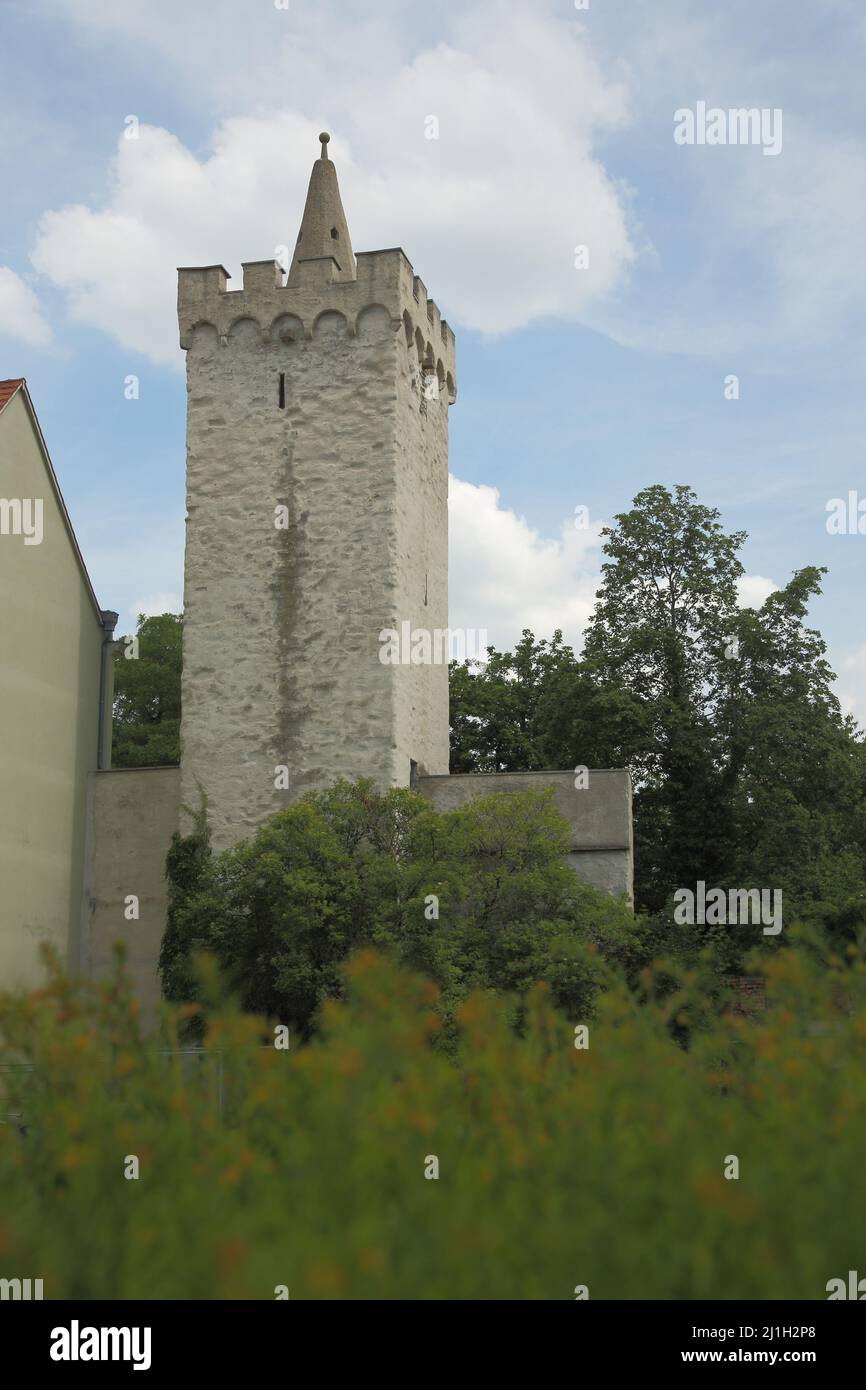 Historischer Hoffmannsturm in Aschersleben, Sachsen-Anhalt, Deutschland Stockfoto