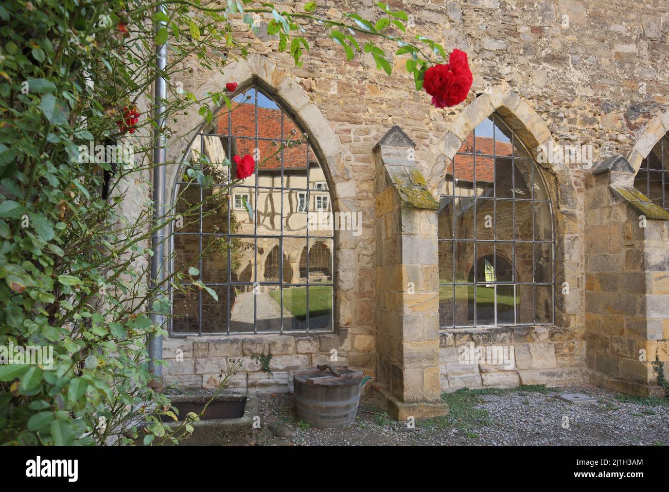 Innenhof des Klosters Michaelstein in Blankenburg im Harz, Sachsen-Anhalt, Deutschland Stockfoto