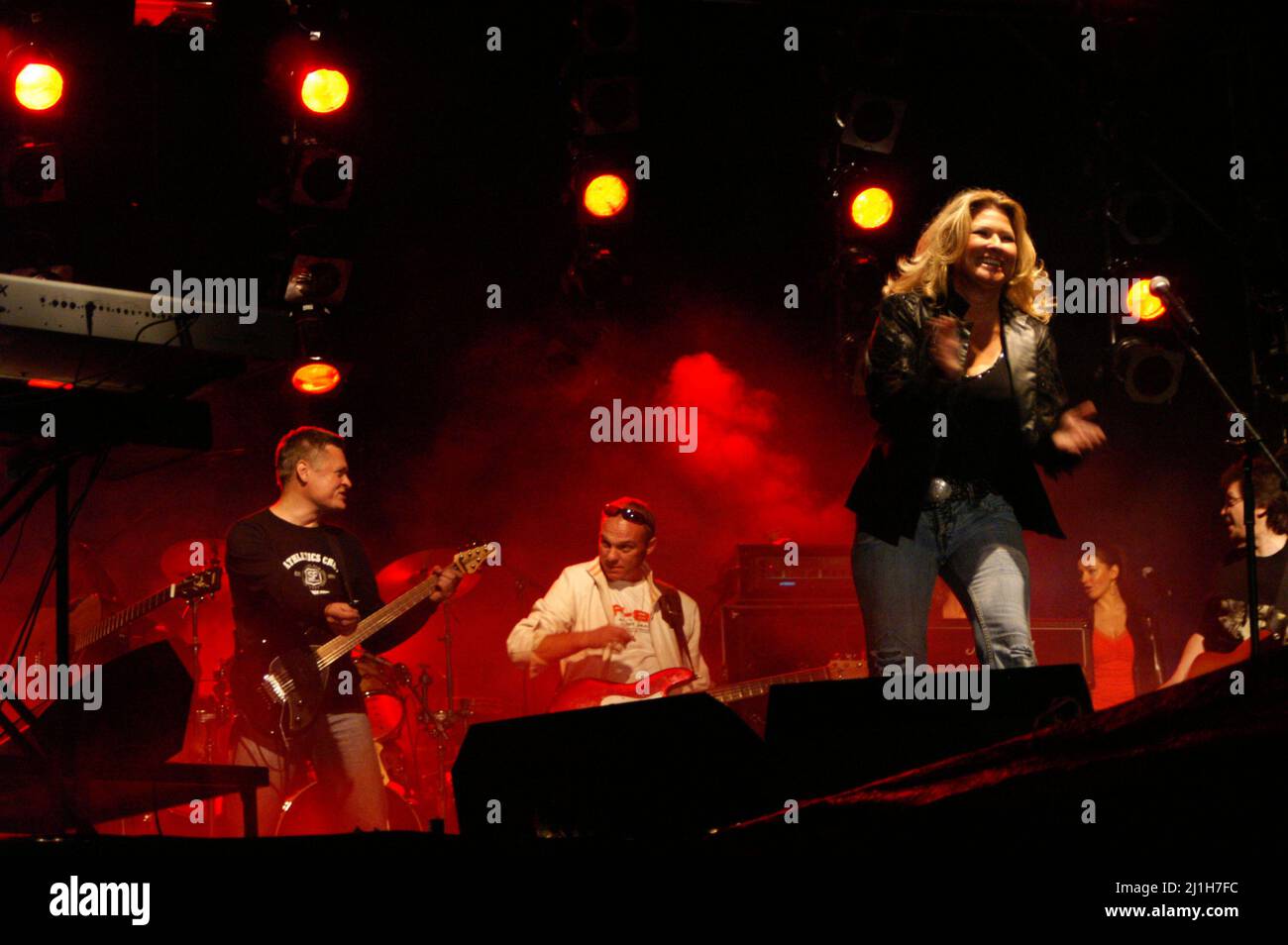 Trębaczów, Polen, Polen, Polska, Konzert der Pop-Rock-Band 'Bajm' - Beata Kozidrak; Konzert der Pop-Rock-Band; Stockfoto