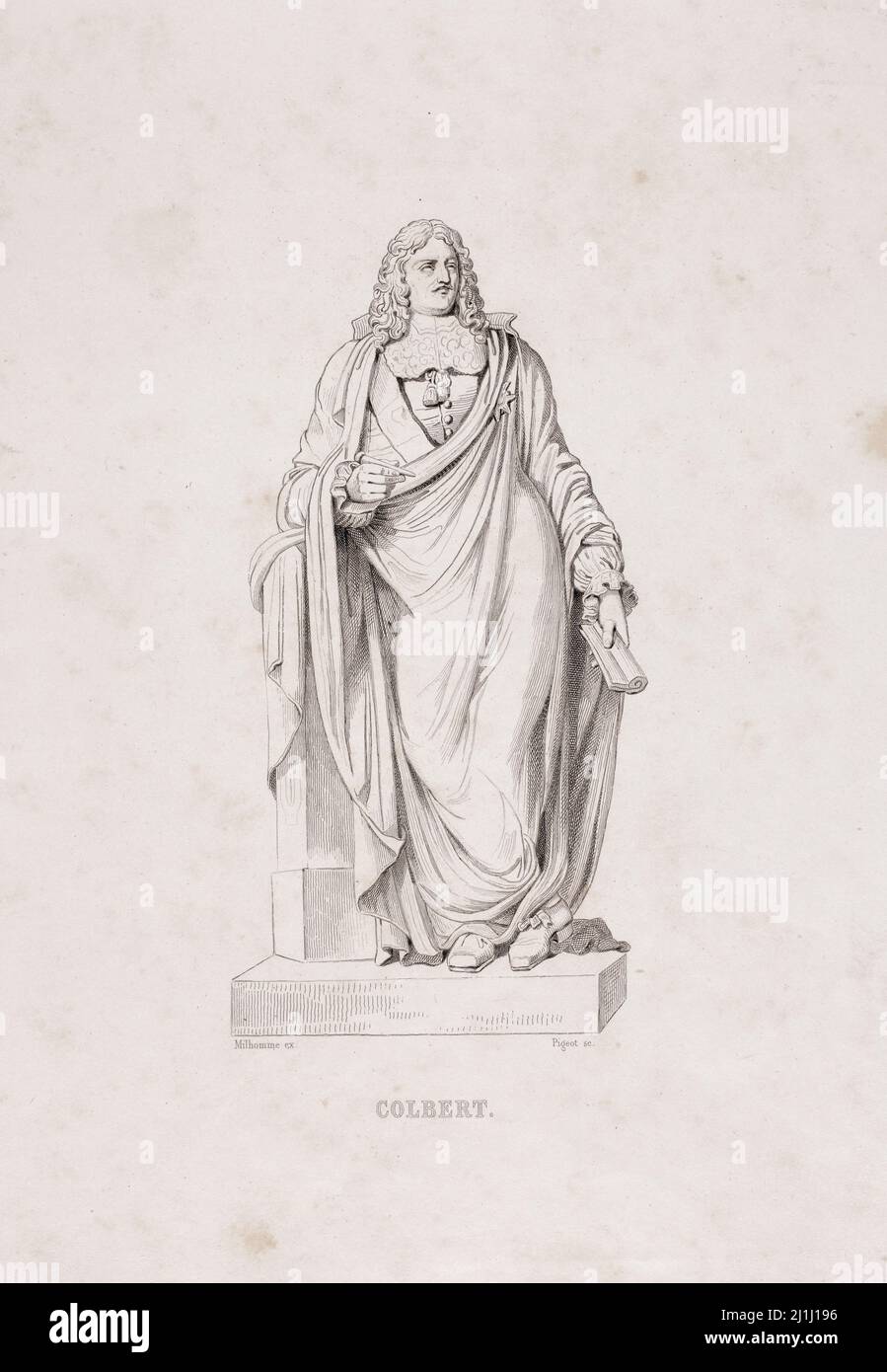 Stich von Jean-Baptiste Colbert, 1850 Jean-Baptiste Colbert (1619-1683) war ein französischer Staatsmann, der von 1661 bis 1945 als erster Staatsminister diente Stockfoto