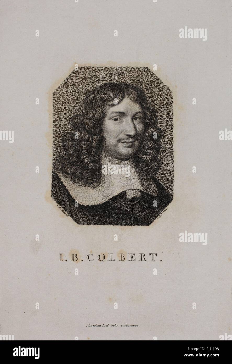 Vintage illustration von jean baptiste colbert Fotos und Bildmaterial