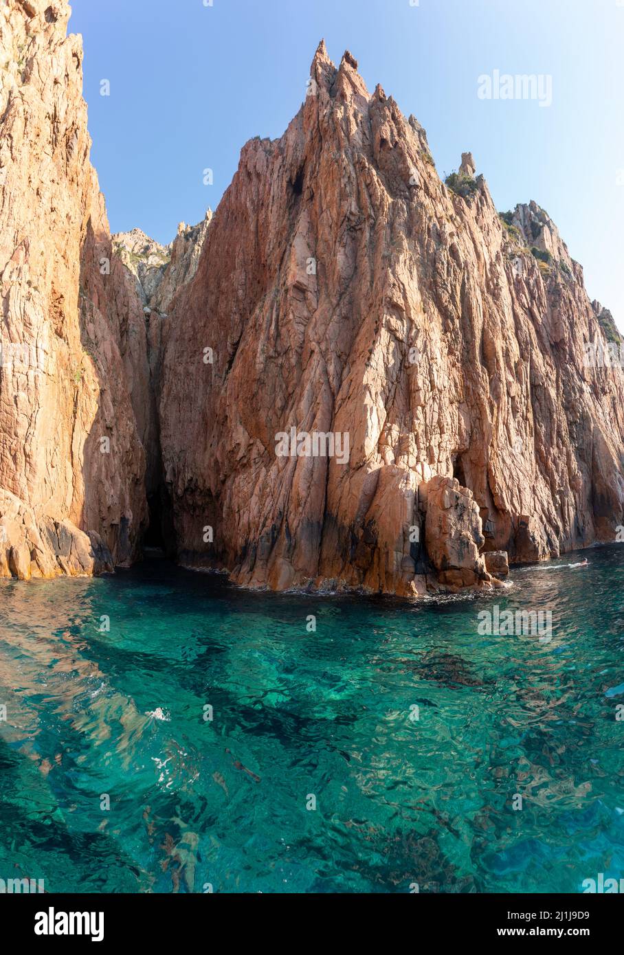 Naturschutzgebiet Scandola, Insel Korsika. Seascape, Südfrankreich Stockfoto