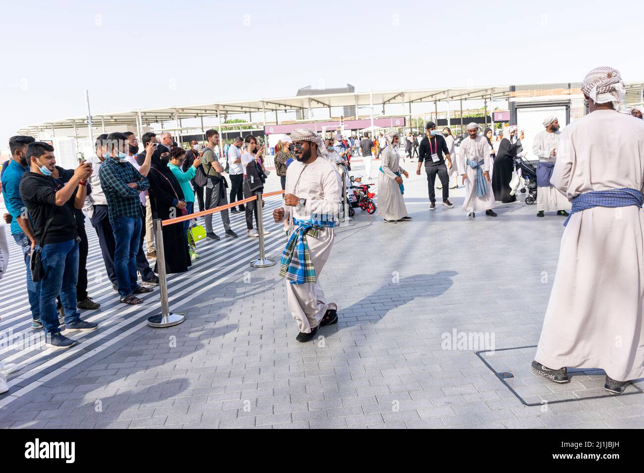 Khaleeji Band präsentiert sich auf der Expo 2020 in Dubai Stockfoto