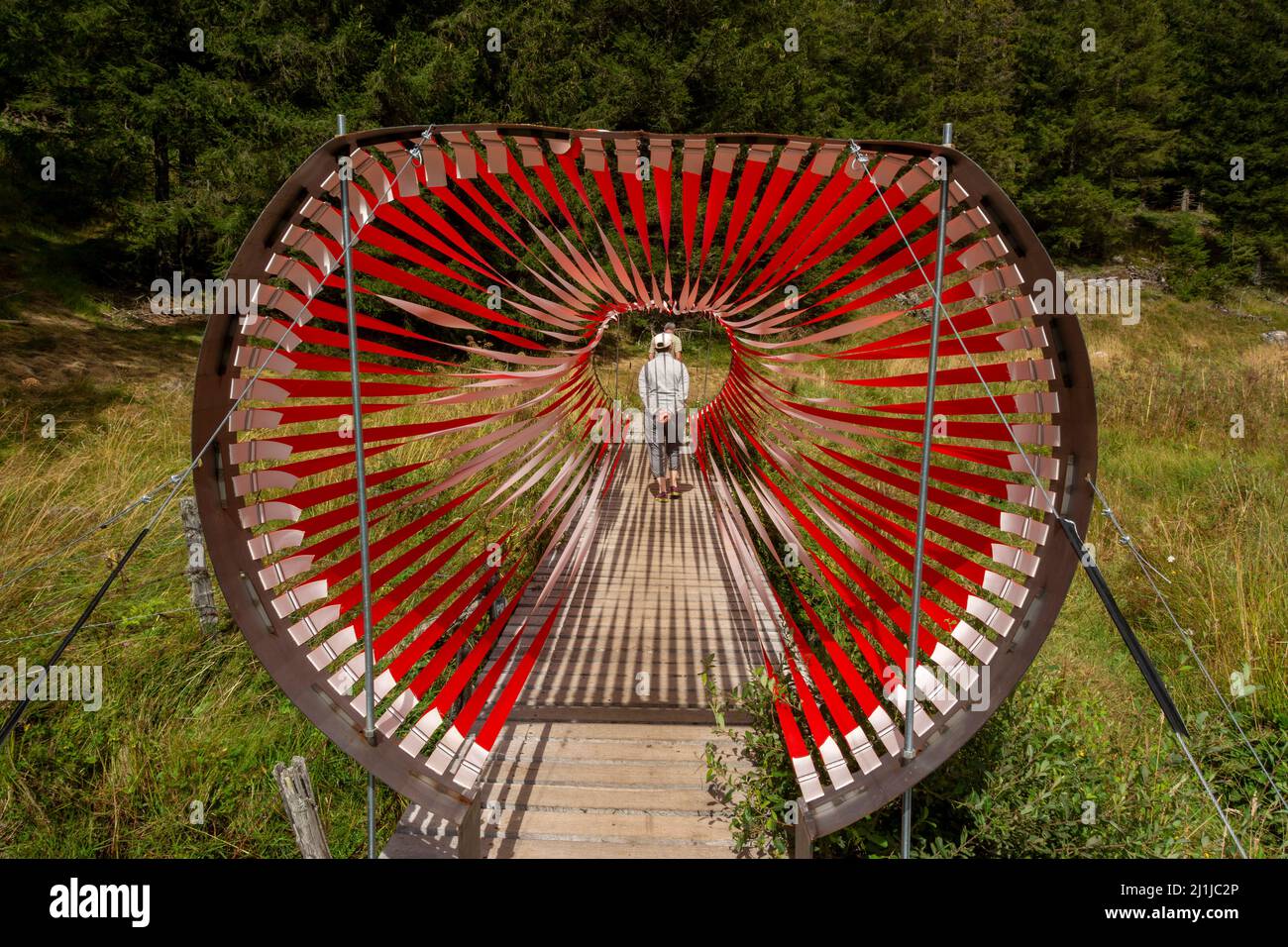 Horizons Kunst und Natur in Sancy 2020. Oszillationen von Axelle Verglas und Maxime Cosson, Puy de Dome, Auvergne Rhone Alpes, Frankreich Stockfoto