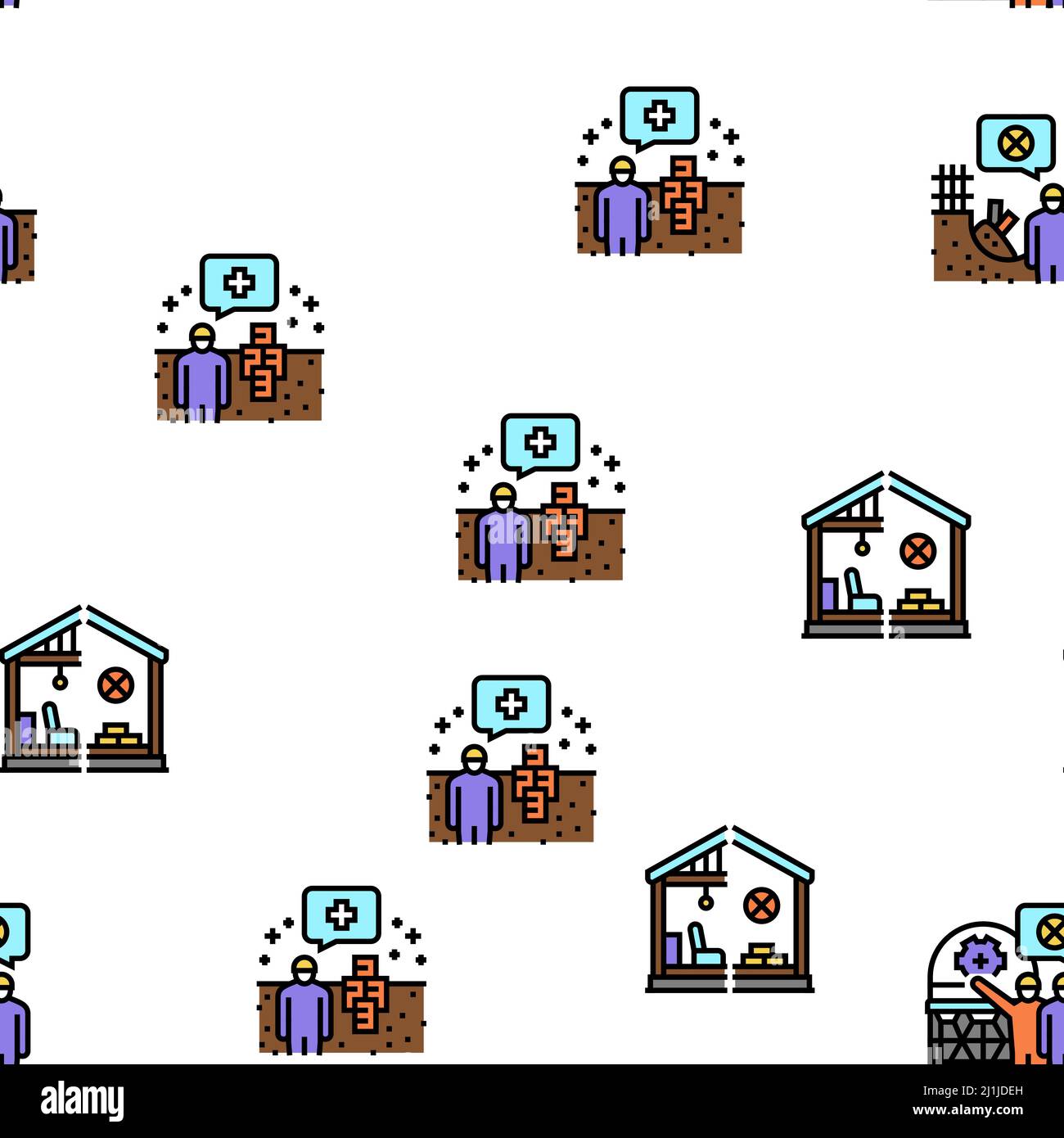 Demontage Konstruktionsprozess Vektor Nahtloses Muster Stock Vektor