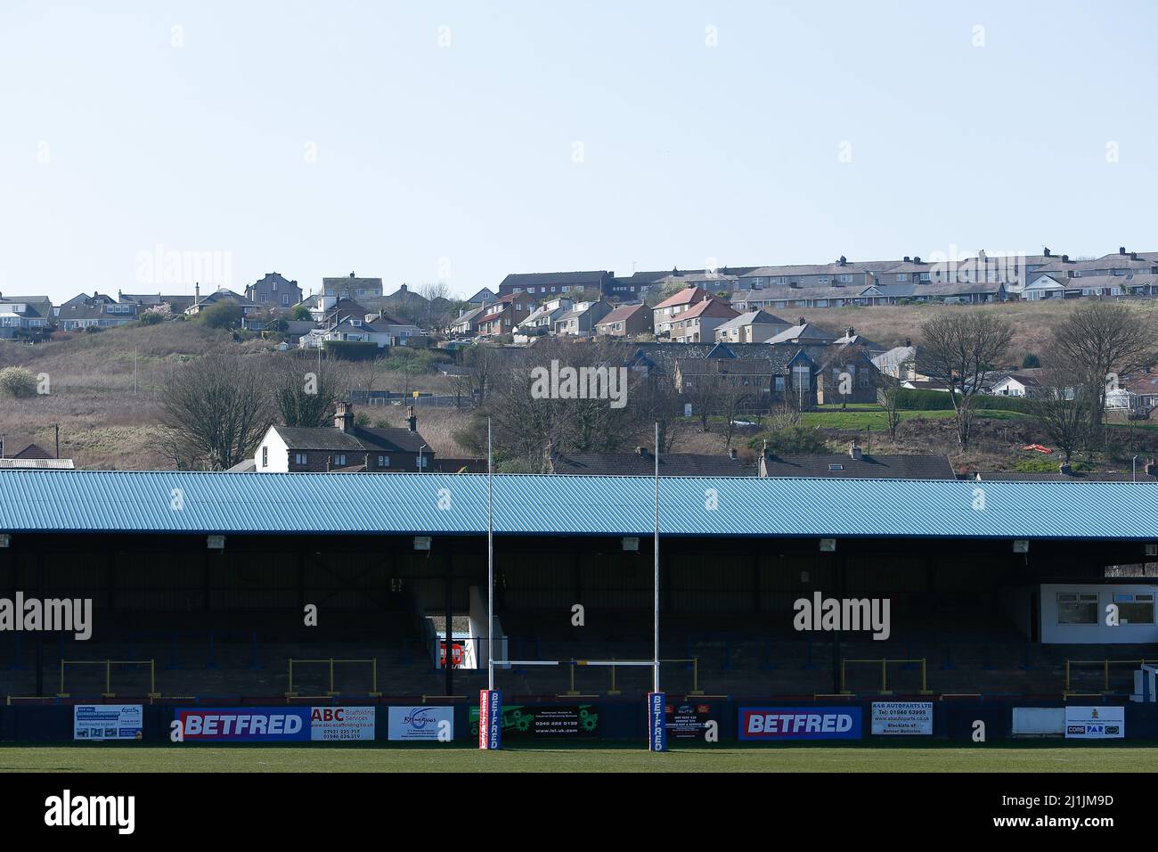 Ein allgemeiner Blick vor dem Betfred Challenge Cup in der LEL Arena, West Cumbria. Bilddatum: Samstag, 26. März 2022. Stockfoto